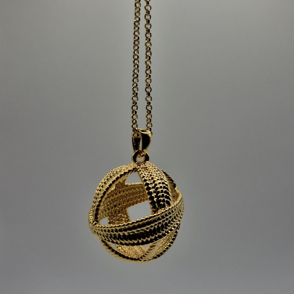 Ted Baker Textured GOLD Rope Ball Necklace - Picture 3 of 3